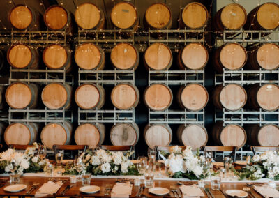Barrel room wedding at Fergusson Winery